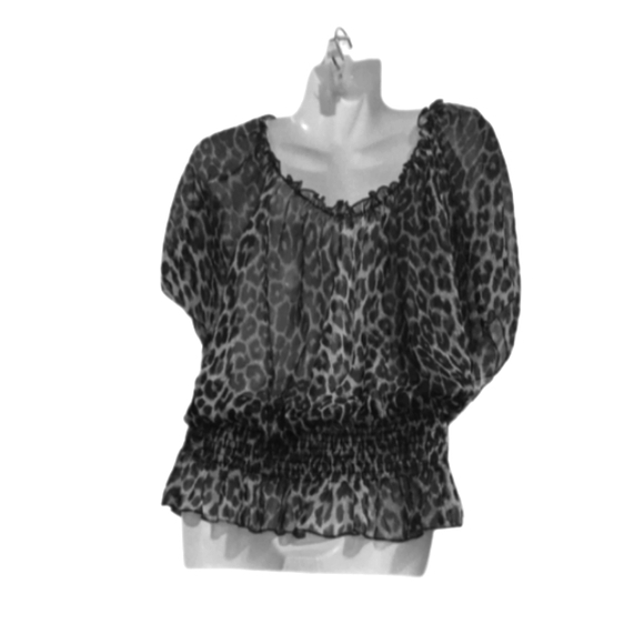 Animal print sheer top - Picture 4 of 5